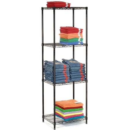 Nexel 5 Tier Black Epoxy Wire Shelving Starter Unit, 30W x 24D x 63H 24306B5